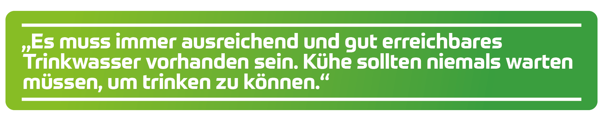 &bdquo;Es muss immer ausreichend und gut erreichbares Trinkwasser vorhanden sein. K&uuml;he sollten niemals warten m&uuml;ssen, um trinken zu k&ouml;nnen.&ldquo;